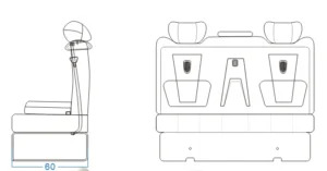 YZ-S04 尺寸图 3 座沙发床货车座椅适用于丰田 Alphard-1