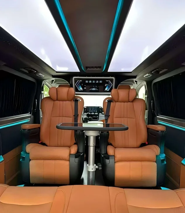 5 asientos de lujo estilo aviación para Mercedes-Benz Vito modificada, con mesas integradas