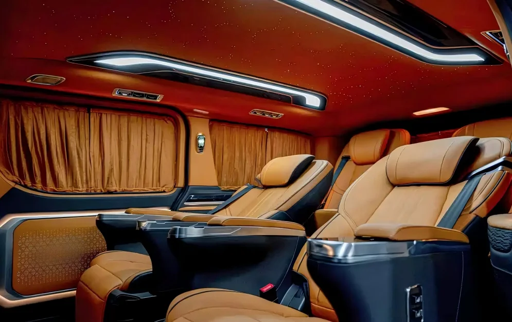 3 - Toyota Hiace diamond quilted leather interior and seat
