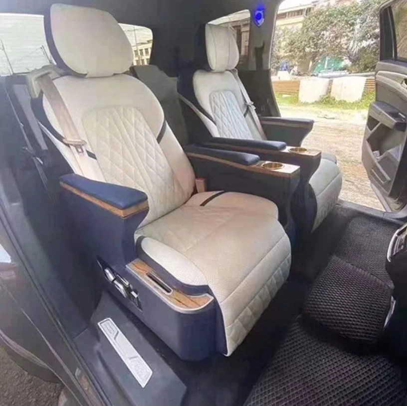 6-Blue white Middle-Row Aviation Seats in a Modified Volkswagen Teramont
