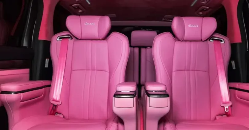 1-4Toyota Alphard dreamy pink leather seats with personalized luxury MPV interior upgrade