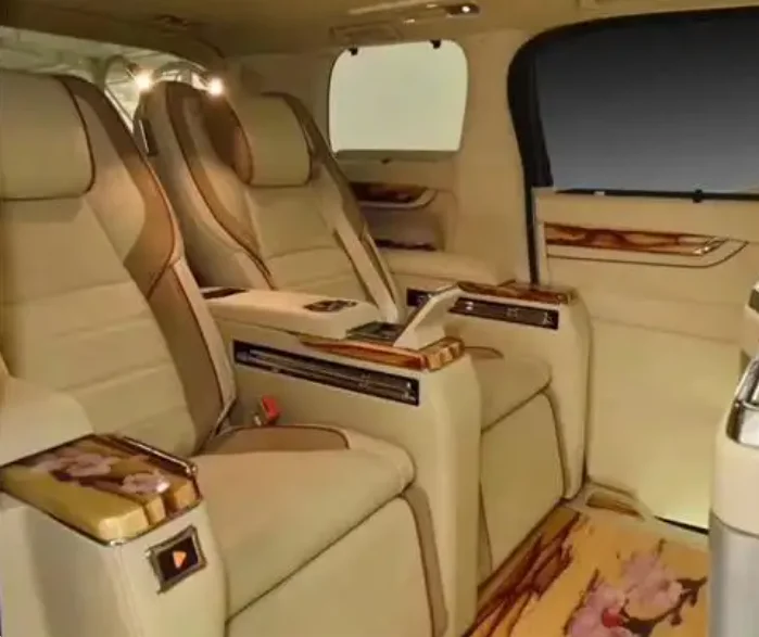 2-1Toyota Alphard luxury modification with premium leather aviation seats and executive interior design
