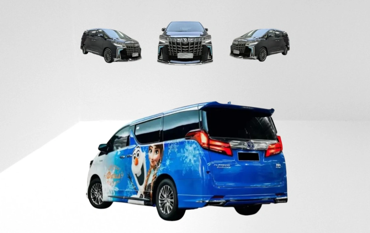 Toyota Alphard luxury modification featuring two customized styles from executive VIP lounge to dreamy pink interior